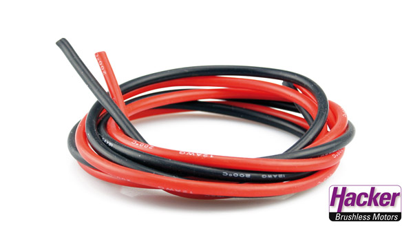 Premium Silicone Wire 12 Gauge Black 1m 
